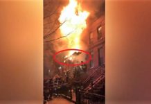 Caught on camera: Piece of building falls on & injures 4 FDNY firefighters